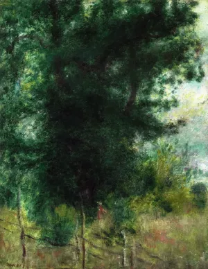 A Fence in the Forest by Oil Painting Reproduction
