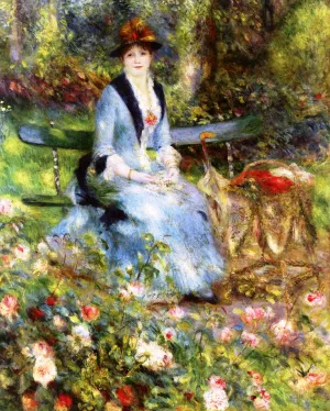 Among the Roses by Pierre-Auguste Renoir - Hand-Painted Oil Painting Reproduction