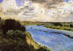 Barges on the Seine by Oil Painting Reproduction