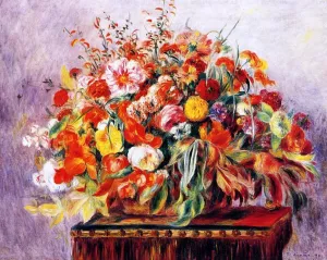 Basket of Flowers by Pierre-Auguste Renoir Oil Painting Reproduction