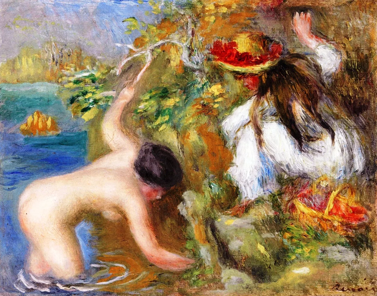 The Bathers (1918-1919) Oil Painting by Pierre-Auguste Renoir