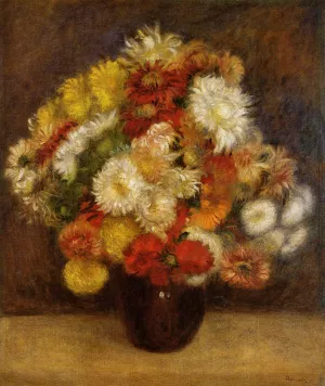 Bouquet of Chrysanthemums by Pierre-Auguste Renoir - Hand-Painted Oil Painting Reproduction