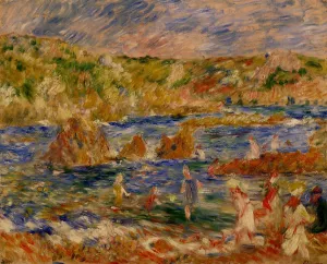 Children on the Beach at Guernsey by Pierre-Auguste Renoir - Hand-Painted Oil Painting Reproduction