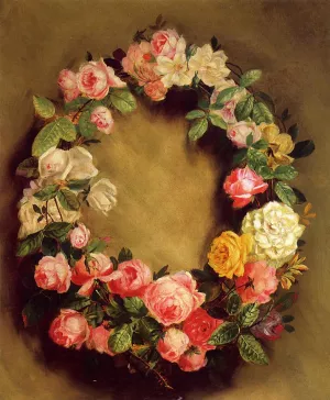 Crown of Roses by Pierre-Auguste Renoir - Oil Painting Crown of Roses by Pierre-Auguste Renoir - Hand-Painted Oil Painting Reproduction