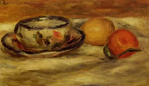 Cup, Lemon and Tomato by Pierre-Auguste Renoir - Oil Painting Cup, Lemon and Tomato by Pierre-Auguste Renoir - Hand-Painted Oil Painting Reproduction