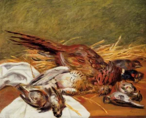 Pierre-Auguste Renoir, Faisans, Canapetiere et Grives Masterpiece Faisans, Canapetiere et Grives by Pierre-Auguste Renoir Oil Painting Reproduction