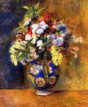 Flowers in a Vase by Pierre-Auguste Renoir - Hand-Painted Oil Painting Reproduction