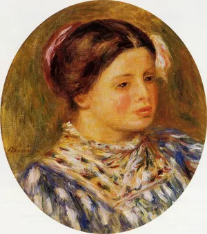 Girl in Blue by Pierre-Auguste Renoir - Oil Painting Girl in Blue by Pierre-Auguste Renoir - Hand-Painted Oil Painting Reproduction