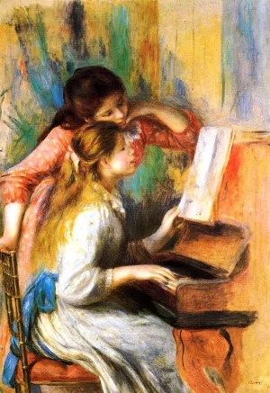 Girls at the Piano by Oil Painting Reproduction