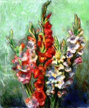 Gladiolas by Pierre-Auguste Renoir - Oil Painting Gladiolas by Pierre-Auguste Renoir - Hand-Painted Oil Painting Reproduction