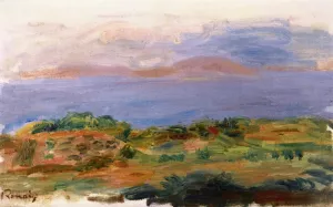 Green Cliff and Sea by Oil Painting Reproduction