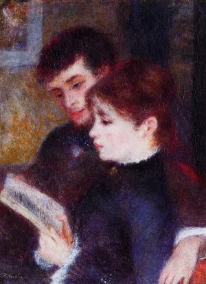 Reading Couple also known as Edmond Renoir and Marguerite Legrand 1877 by Pierre-Auguste Renoir - Oil Painting Reading Couple also known as Edmond Renoir and Marguerite Legrand 1877 by Pierre-Auguste Renoir - Hand-Painted Oil Painting Reproduction