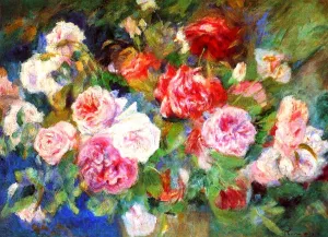 Roses 4 by Pierre-Auguste Renoir - Hand-Painted Oil Painting Reproduction