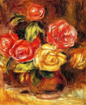 Roses in a Vase 2 by Pierre-Auguste Renoir - Oil Painting Roses in a Vase 2 by Pierre-Auguste Renoir - Hand-Painted Oil Painting Reproduction