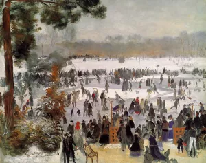 Skaters in the Bois de Boulogne by Pierre-Auguste Renoir - Hand-Painted Oil Painting Reproduction