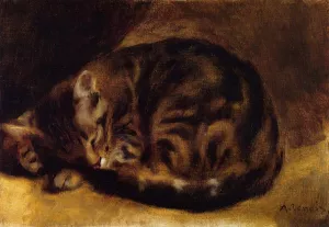 Sleeping Cat by Pierre-Auguste Renoir - Hand-Painted Oil Painting Reproduction
