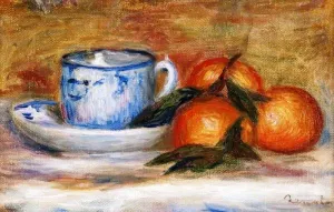 Still Life - Oranges and Teacup by Pierre-Auguste Renoir - Hand-Painted Oil Painting Reproduction