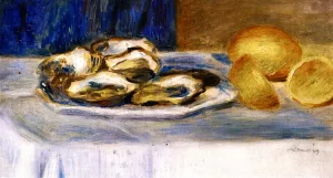 Still Life with Lemons and Oysters by Pierre-Auguste Renoir - Hand-Painted Oil Painting Reproduction