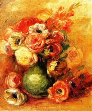 Pierre-Auguste Renoir, Still Life with Roses 3 Masterpiece Still Life with Roses 3 by Pierre-Auguste Renoir Oil Painting Reproduction