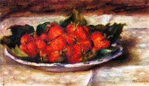 Still Life with Strawberries 3 by Pierre-Auguste Renoir - Oil Painting Still Life with Strawberries 3 by Pierre-Auguste Renoir - Hand-Painted Oil Painting Reproduction