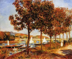 The Bridge at Argenteuil in Autumn by Pierre-Auguste Renoir - Hand-Painted Oil Painting Reproduction