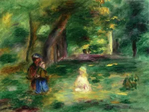 Three Figures in a Landscape by Pierre-Auguste Renoir - Oil Painting Three Figures in a Landscape by Pierre-Auguste Renoir - Hand-Painted Oil Painting Reproduction