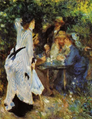 Under the Arbor at the Moulin de la Galette by Pierre-Auguste Renoir - Hand-Painted Oil Painting Reproduction