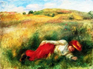 , Woman Lying in the Grass Masterpiece Woman Lying in the Grass by Oil Painting Reproduction