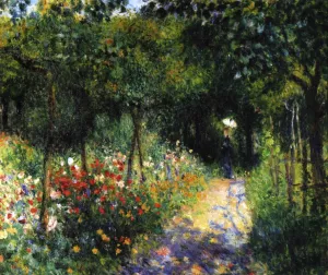 Women in a Garden by Pierre-Auguste Renoir - Hand-Painted Oil Painting Reproduction