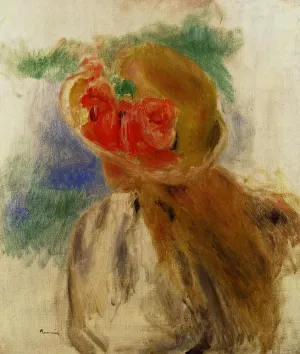 Young Girl in a Flowered Hat by Pierre-Auguste Renoir - Oil Painting Young Girl in a Flowered Hat by Pierre-Auguste Renoir - Hand-Painted Oil Painting Reproduction