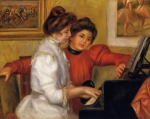 Young Girls at the Piano by Pierre-Auguste Renoir Oil Painting Reproduction